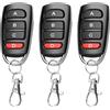 Xforevery 3 telecomandi universali per garage, 433 MHz, telecomando clonatore a 4 pulsanti per porta e cancello, codice fisso, duplicatore a distanza, portata 50 m, compatibile con 2262