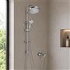 Yellowshop - Colonna Doccia Con Soffione Orientabile Rotondo Cm 20 x 20 E Set Asta Saliscendi Completa Miscelatore Rubinetto Con Doccetta Bagno Box Modello Elba
