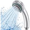 TANIASHOP Soffione Doccia Doccetta ad Alta Pressione 4 Getti Ø8 cm in ABS Cromato, Universale 1/2, Massaggio Pioggia STOP Getto Multi, Ugelli Autopulenti Cromato