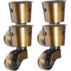 Whyzsjnclg Ruote girevoli 4 pezzi girevoli a 360° 90 kg Ruote di ricambio in metallo per carichi pesanti con foro per vite per divano, sedia, tavolino da caffè, armadietto, colore bronzo, rotelle girev