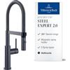 Villeroy & Boch Steel Expert 2.0 miscelatore da cucina, 170 mm - Antracite | Funzione di commutazione, bocca girevole a 360° con molla a spirale, getto laminare, alta pressione, 92800005