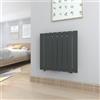 T&K Radiatore piatto, 630 x 616 mm, colore antracite, design monostrato, orizzontale, moderno radiatore a pannello, per collegamento laterale