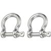 PATIKIL 2pz Chiavistello a Vite 3,9mm 1/8 220lb Chiavistello Argento | ad Arco Forgiato, Acciaio Inossidabile 316, Grado Marino, per Catene Cavi in Acciaio all'Aperto