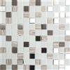 MOSANI Mosaico piastrelle autoadesive Transluzent pietra acciaio inox bianco vetro mosaico Crystal pietra acciaio bianco vetro Bagno MOS200-4CM32
