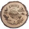 Generico Magnete, calamaita, regalo, souvenir decorativo su fetta di tronco di legno con la regione Abruzzo