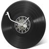 YOSADIER Orologio Da Muro Vinile Nero Silenzioso Con Tempo Preciso Rotondo 12 Pollici In Plastica Per Studio Bar E Soggiorno