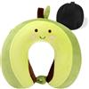 Litimkat Cuscino da viaggio,cuscino portatile per il collo bambini (Verde) | cuscino a forma di U in memory foam per viaggi e campeggio,ufficio,simpatico motivo animale