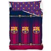 JYC CREATIVE Set Copripiumino FC Barcelona 2 Pezzi - Sacco Copripiumino (180x220 cm) e Federa per Letto da 105 cm, Biancheria per Tifosi Blaugrana, Motivo Calcio