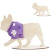 AHANDMAKER Bulldog Cane Silhouette Esposizione Stand Sciarpa Bandana Vuoto MDF Legno Cane Esposizione Stand per Animali Domestici Negozi Finestra Esposizione Fotografia Accessori di Scena Casa