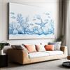Generic Pittura ad Acquerello su Tela con Linee dell'Oceano, Conchiglie e Stelle Marine, Immagine per Decorazione del Bagno, Dipinto su Tela per Camera da Letto, Poster per Decorazione del Soggiorno