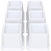 Lutown-Teen 6 Pz Rialzo per Letto, Mobili, Sollevamento di 7,6 cm, Bianco | Rialzi per Divano, Tavolo, Sedie, Alza Piedini, Ingombro 11.9x11.9x9.3 cm, Apertura Superiore Larga 7.1 cm, Carico Max 680 kg