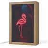 OnlyWow© Lampada Tavolo [template] 20x30 cm Lume Da Salotto Luce Notturna Luci Notturne Presa Lamp For Bedroom LED Night Light Fenicottero - Rosa - Neon