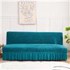SUIOKPO Copridivano Senza Braccioli Copridivano Impermeabile Copridivano 2-3 Posti Elasticizzato Copridivano AntiGraffio Gatto Copridivano Futon Jacquard Tinta per Soggiorno Casa,Verde,L