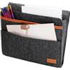 HENGBIRD Organizer per letto grigio scuro, da agganciare, 28 x 22 x 8 cm, con struttura in feltro, organizer da letto, adatto per camera da letto, dormitorio, divano, comodino