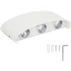 Wangcmcol Lampada da parete moderna LED in lega di alluminio impermeabile decorativa da parete bianca conchiglia (Luce bianca)