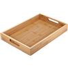 Fentar Vassoio in Legno con Maniglie 38x25 cm, Vassoio Rettangolare in Bambù per Servire Cibo, Colazione e Caffè, Vassoio da Portata Robusto per Casa, Ristorante e Decorazione, Ideale per Cena, Brunch