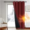 Deconovo Tenda Oscurante Termica Doppio Strato, Antivento, Pesante, Isolante per Freddo e Caldo, Adatta per Finestre e Porte, 140x240 CM, Rosso, 1 Pezzo - Certificata OEKO-TEX® STANDARD 100