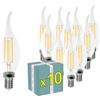 Superia Milano Superia Lampadine a filamento LED FIAMMA TRASPARENTE OVERCLASSIC 5W Equivalenti a 40W, 550LM, LUCE CALDA, Attacco E14, Stile Vintage Retrò, Non Dimmerabile, Pacco da 10