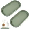 Minxulan Vassoio Portaoggetti in Ceramica, 18,8 x 10 cm, Ovale, Verde, 2 Pezzi | Vassoio Decorativo, Per Lavabo, Vasca da Bagno, Soggiorno, Lavandino da Cucina e Toilette