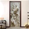 Generic Adesivo Porta Autoadesiva Adesivi per Porte Interne Motivo Floreale Tridimensionale In Rilievo 3D Pellicola Adesiva Poster Bianco Sticker Murale Parete per pareti e Porte 80x210 cm