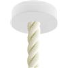 creative cables - Lampada a sospensione Made in Italy completa di cordone nautico 3XL 30 mm con finiture in legno verniciato - Con lampadina, Bianco