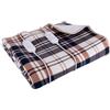 EMPOTEC Termocoperta Elettrica Letto Matrimoniale 160x140cm Fantasia Quadri 60W in Soffice Pile Telecomando 2 Temperature 45/60° Coperta Termica Lavabile in Lavatrice (160x140 Centimetri)
