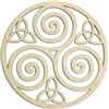 Generico Wooden Wall Art - Triskele Triple Spiral Celtic Knot | 11'' Wooden Wall Art Celtic Wall Decor, Vintage Irish Celtic Wooden Spiral Kont