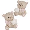 Generic Salvadanaio in resina decorativo ideale come bomboniera con vari personaggi bomboniere fai da te (Orsetto teo rosa 9cm)