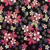 Jukway 100cm Stoffa al Metro Tessuto Cotone largo 145cm, Bronzo Fiore d'Oro Motivi Stampati, 100% Cotone Stoffe per Cucito Creativo Decorazioni Fai-da-Te Quilting Artigianato (Nero, Fiori di Ciliegio)