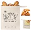 LETTERASHQP Sacchetti per il pane riutilizzabili in cera d'api, grandi 42 x 33 cm, con rivestimento in cera d'api naturale, per la conservazione del pane, pane fatto in casa e pasta acida