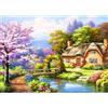 QENSPE 5D Diamond Painting Kit Completo, Paesaggio Diamond Painting Adulti, Pittura Diamante Villaggi Diamond Art per Principianti DIY Strass Regalo Decorazione per Pareti (WX5601) - 30x40cm