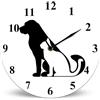 Horienteeon Orologio da parete in legno con cane e gatto, 25 cm, silenzioso, senza ticchettio, funzionamento a batteria, orologio da parete rotondo per camera da letto, bagno, cucina, soggiorno,