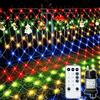 ARKOCHIC Rete Luminosa da Esterno, Catena Luminosa con Spina 3x2m 200 LED | 8 Modalità con Telecomando, Memoria e Timer, IP65 Impermeabile, Collegabile Tenda Luminosa per Giardino Gazebo, Multicolore