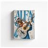 Generico Quadro su Tela Pop 'ALFA CANTANTE MUSICA CONCERTO #6' - Stampa XL Minimalista Bianco/Nero con Accenti Azzurri - Arredo Murale Luxury Statement per Appartamento Moderno IDEA REGALO Adulto