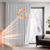 Deconovo Tende Oscuranti Termiche con Fettuccia - Pannello Singolo Pesante Doppio Strato Isolante Freddo Caldo, Antivento, per Finestre e Porte, 140x280 cm, Grigio Perla Retro Bianco