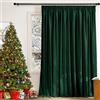 PONY DANCE Tenda Velluto Termica da Interno 1 Pezzo L 300 x A 240 CM | 300g/m², Semioscuranti, con Fettuccia, per Camera da Letto, Soggiorno, Privacy, Natalizie, Decorazione, Verde Scuro