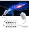 DQQYNAPTIX Luce notturna Proiettore Galassia 2 in 1, Lampada Galattica USB LED Orientabile a 360° per Cielo Stellato, Hd Plug and Play Star Proiettores Portatile (Con 12Films)[Classe di Efficienza Energetica A]