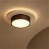 Sedtonmu Plafoniera LED Travertino, Wabi Sabi Japandi, 3000K, | Lampada da soffitto rotonda in pietra e legno massello, 3000 K, per camera, soggiorno, ingresso e corridoio