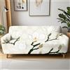 Hixingo Copridivano 1 2 3 4 Posti (Bianco,3 Posti) | Telo Copridivano Elasticizzato, Copri Divano Antiscivolo,Copridivani Tutto Compreso,Sofa Cover Floreale Cinese con Braccioli