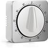 EZYLINKER Timer da cucina, timer meccanico, non richiede batterie, sveglia da cucina 100% meccanica con cassa in acciaio inox, orologio da cucina, cronometro, promemoria conto alla rovescia, orologio magnetico