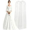 Searley - Copriabiti da Sposa, Set da 2 Pezzi 185x60 cm, con Cerniera, Trasparente e Antipolvere, Custodia per Armadio