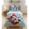 Disney Spiderman Spidey Copripiumino Singolo 140x200 + Federa 65x65 Cotone Bambino | Set letto reversibile singolo | Ragnatele tra i grattacieli | Licenza ufficiale Marvel | Oeko-Tex | Idea regalo
