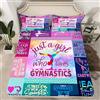 Homemissing Set di lenzuola per bambini con motivo di ginnastica, set di biancheria da letto per ragazze e ragazzi, regalo per gli amanti della ginnastica, copripiumino viola con tasche profonde, misura