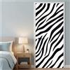 Generic Adesivi per Porte Interne motivo a strisce di zebra 77 x 200 cm Decorazione Murale nero Poster Rimovibile per Casa