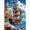 MAXBYE 5D Diamond Painting Kit Completo, Galeone Vintage Pittura Diamante FAI DA TE, Diamond Painting Adulti, Pittura Diamante Strass Ricamo a Punto Croce per Decorazioni Casa Regalo 30x40cm