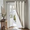 Deconovo Tenda Oscurante Termica con Occhielli - Pesante, Doppio Strato Isolante per Freddo e Caldo, Antivento, per Finestre e Porte, 200x260 cm, Beige Chiaro Retro Bianco, 1 Pannello