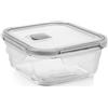 H&H Contenitore in Vetro con Coperchio in Polipropilene con Valvola - 1110 ml, 19x19 cm - Ermetico, Lavabile in Lavastoviglie, Microonde e Forno (senza coperchio)