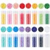 SUNNYCLUE 1 scatola Da 80g 16 colori Perline Cilindriche Uniformi Perline Rotonde Colorate In Vetro Piccole Perline Distanziatrici A Forma di Pony Perline Distanziatrici Sciolte per La Creazione di Gi