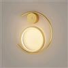 SHREALMS Sconce da Parete Oro 13W LED Anello Rotondo Montaggio a Parete Illuminazione Artistica | Geometrica Minimalista contemporanea Lampade da Parete per Interni Testiera Corridoio (3000K)