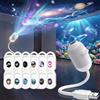 OLLDORPH Proiettore Galassia Soffitto,5D Galaxy Projector,Plug And Play HD Star Proiettore,Proiettore Cielo Stella E Oceano Rotante 360°Luna USB Per Soffitto,24 Films
